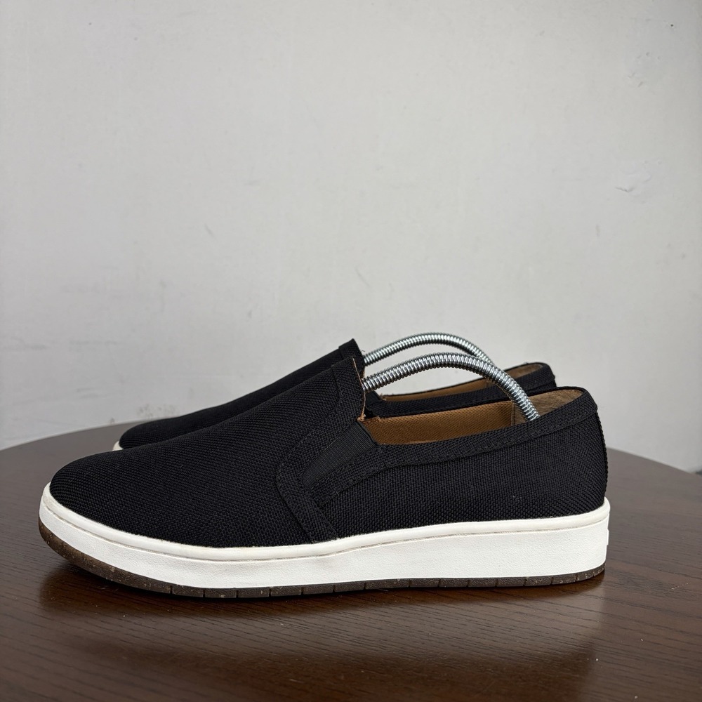 Aetrex Cameron Shoes Women's 9 - 9.5 Black  Canvas Comfort Slip On Skate Sneaker